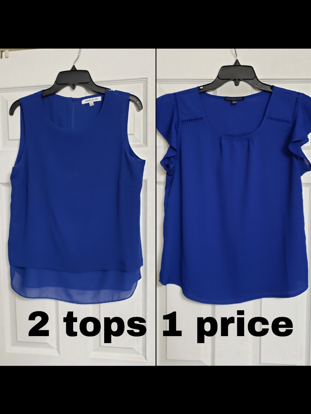 2 pack blue shirts casual business work top blouse